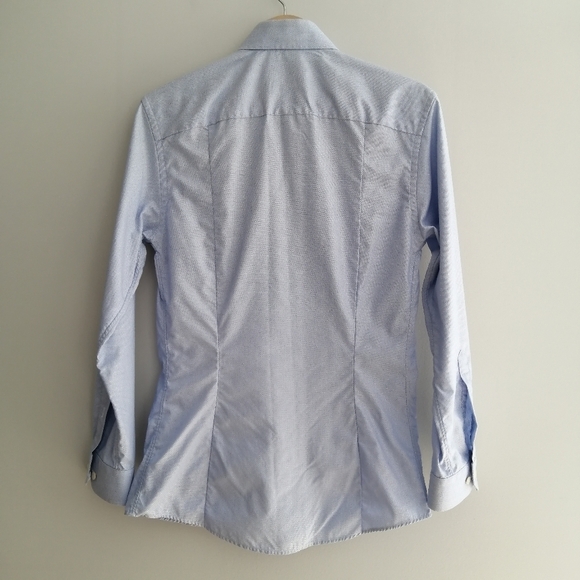 Eton Super Slim Fit Men's Dress Shirt Blue Dots 14.5 - Picture 3 of 16